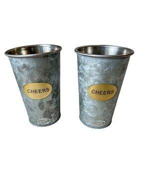 TOWLE Living Party Double-Walled Tumbler Stainless Steel Lined 20oz Set Of 2 Cup